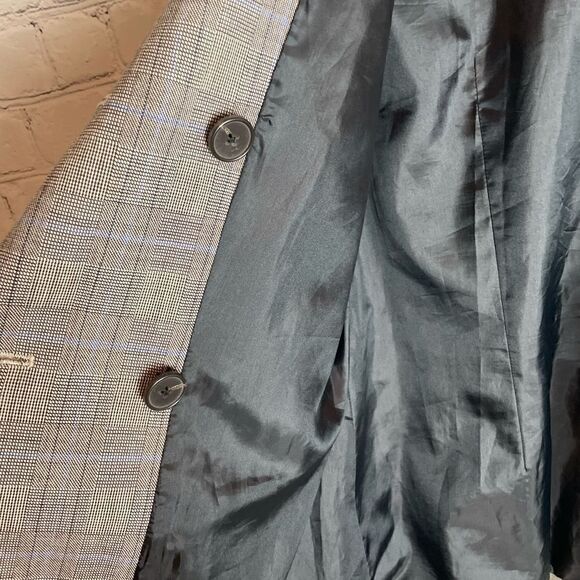 DKNY Double -Breasted Blazer Gray/Brown Wool Size 10 - Picture 5 of 14